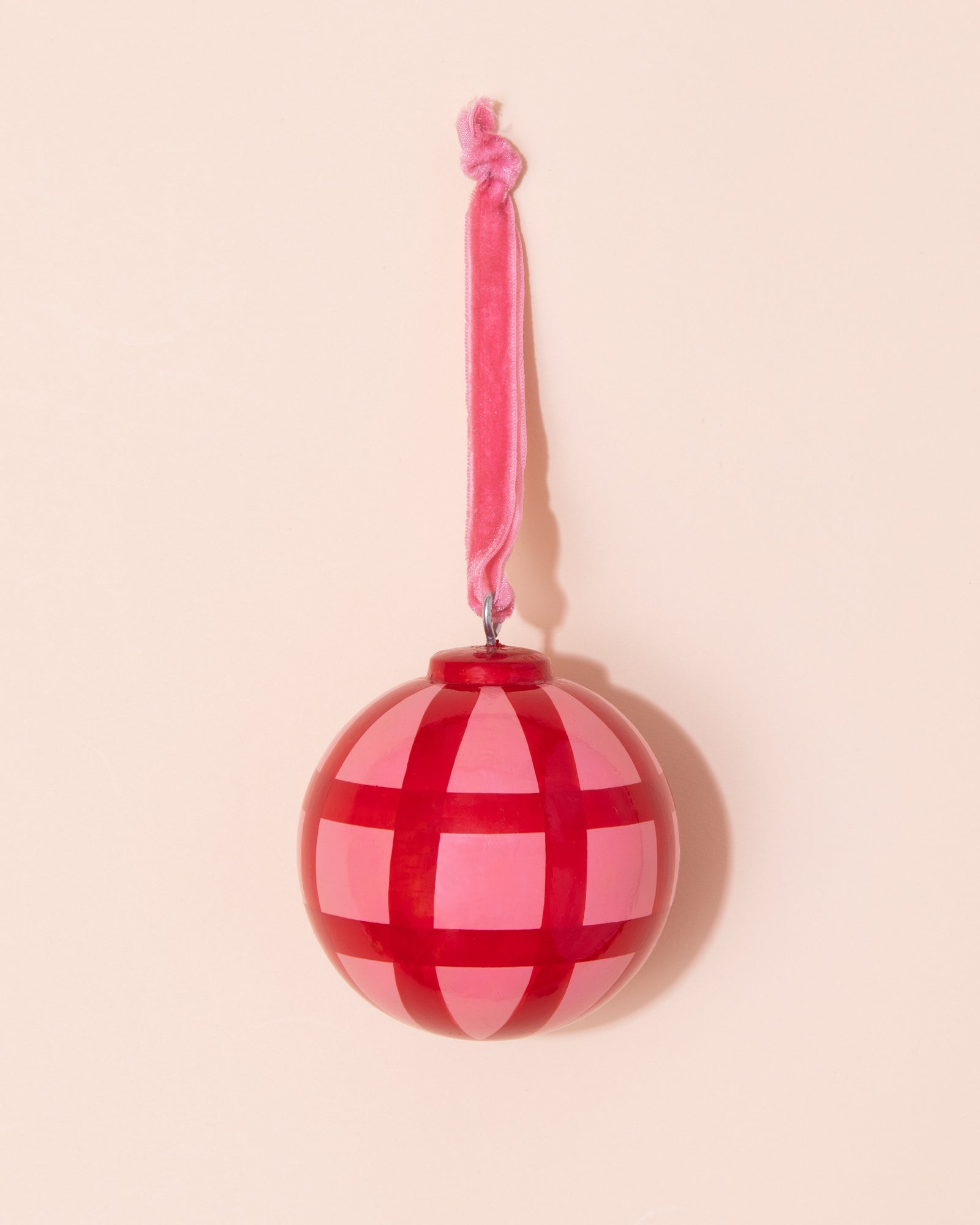Christmas Bauble | Pink Check
