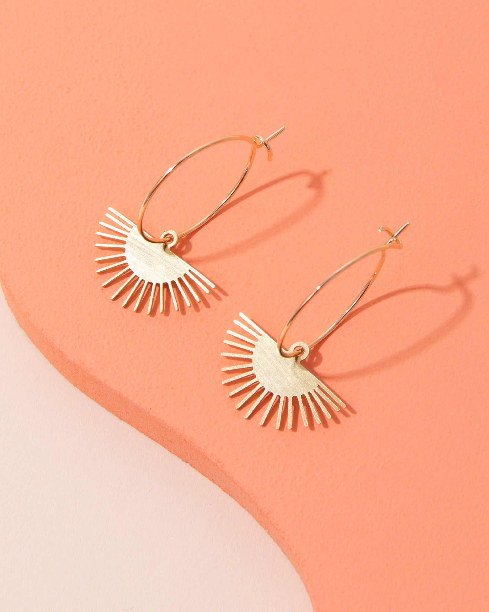 Copper Bee Sunset Hoop Earrings