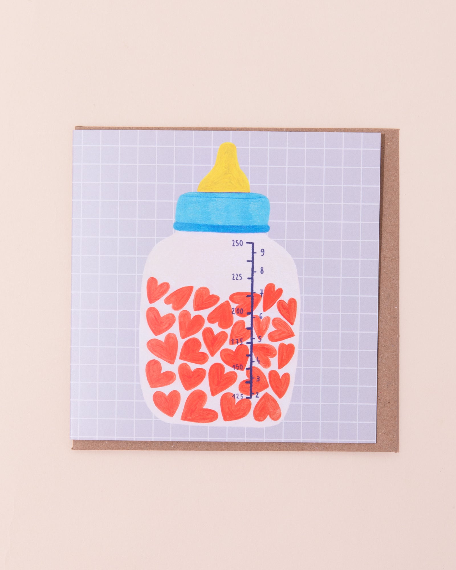 Baby Bottle Greetings Card