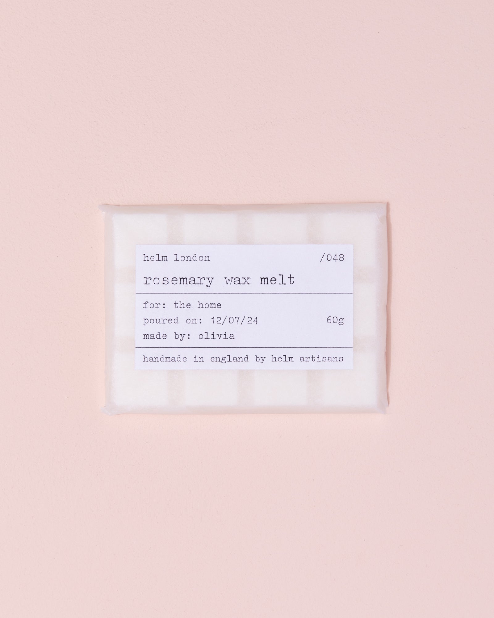 A bar of rosemary scented wax melts