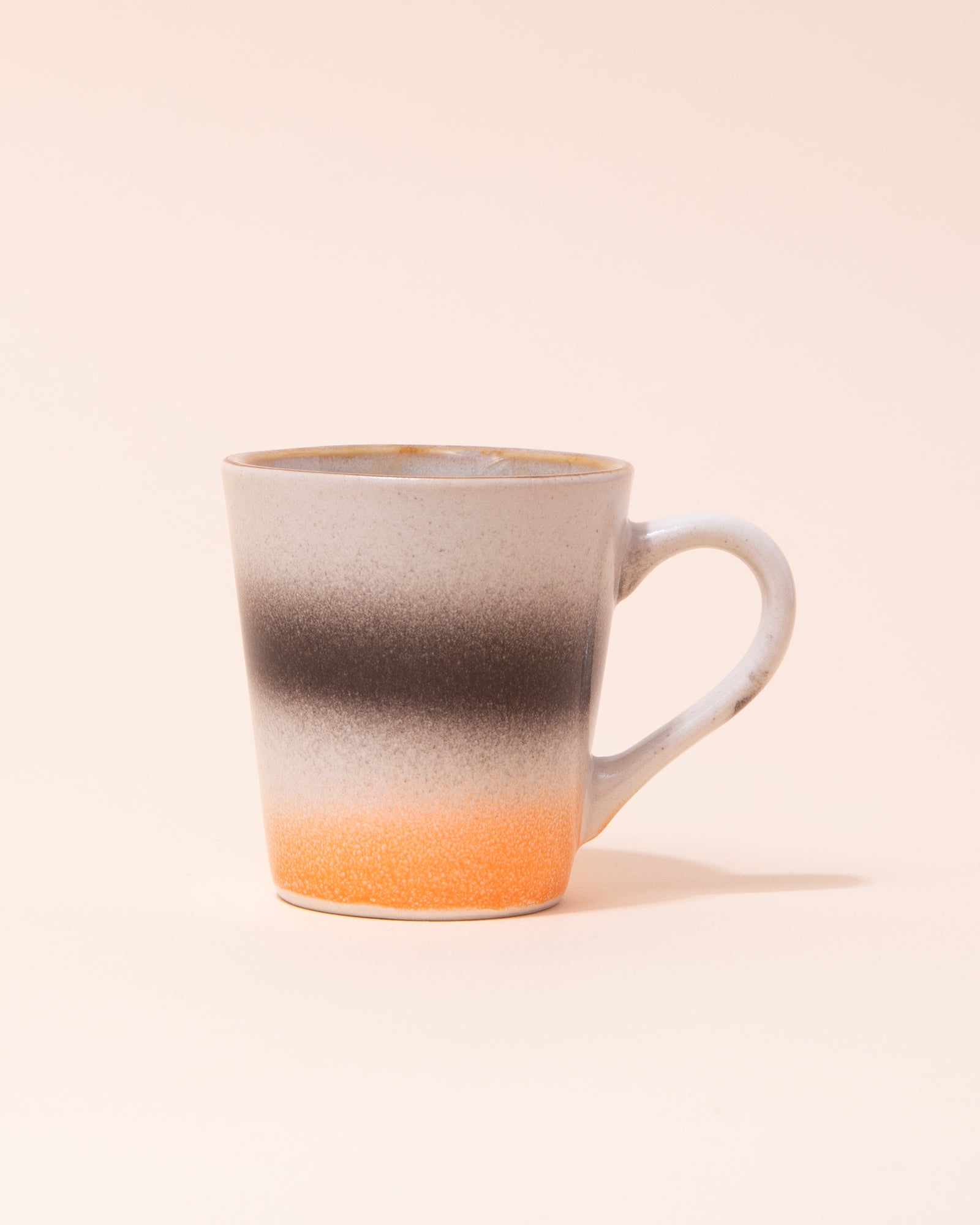 HKLIVING 70s style ceramic espresso coffee mug in orange, black and cream