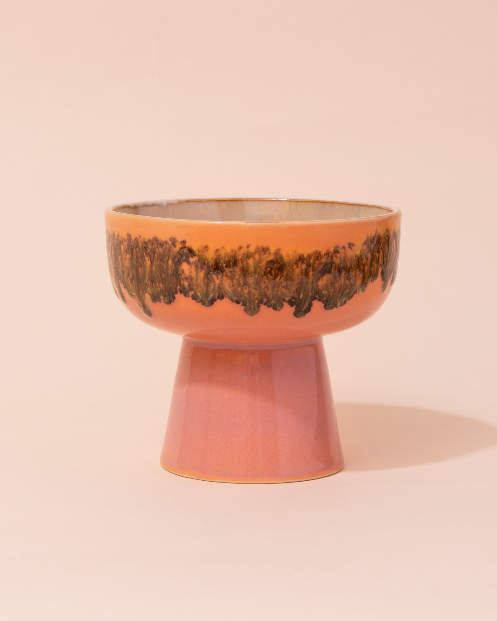Pink and yellow ceramic tapas bowl by HKLIVING