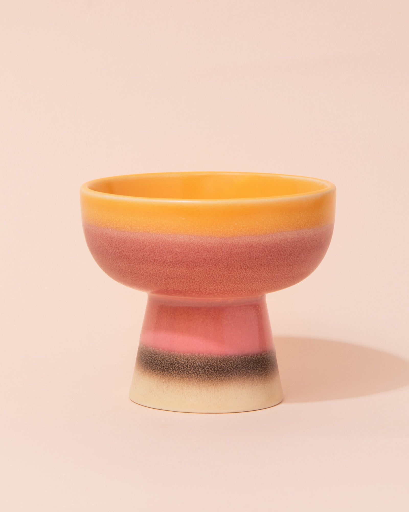 Pink and yellow ceramic tapas bowl by HKLIVING