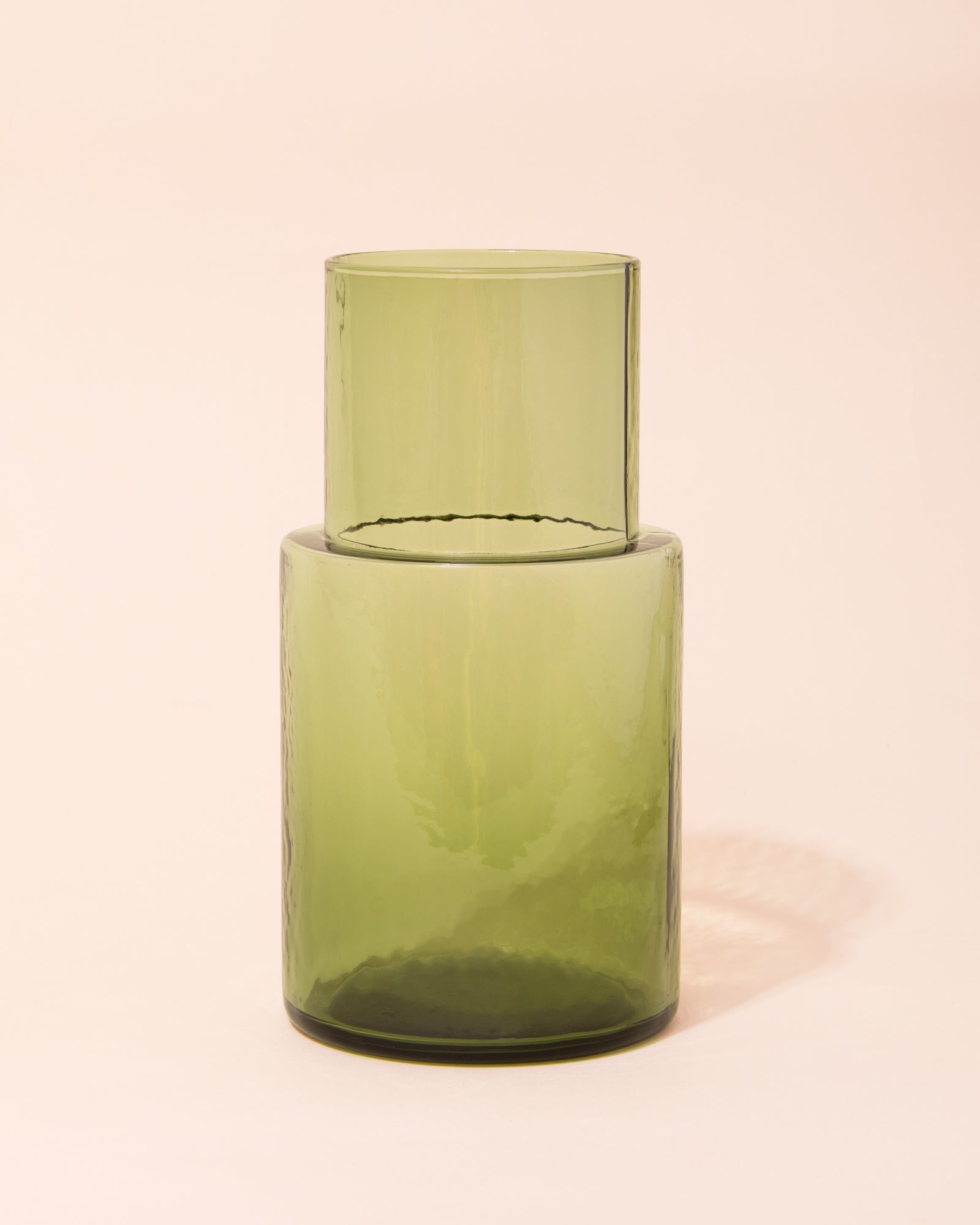 Green textured glass carafe by HKLIVING