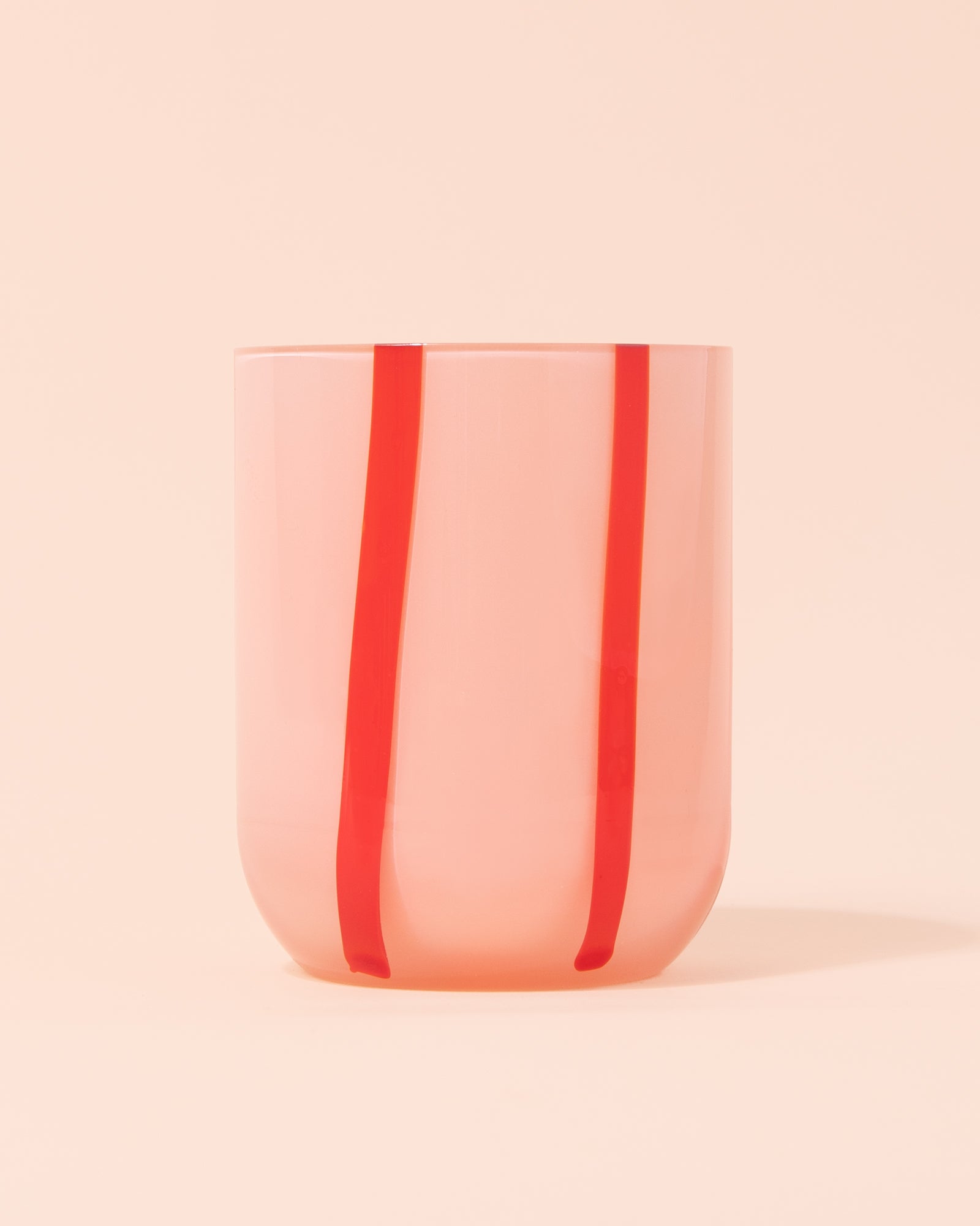 Stripe Glass Tumbler | Pink + Red