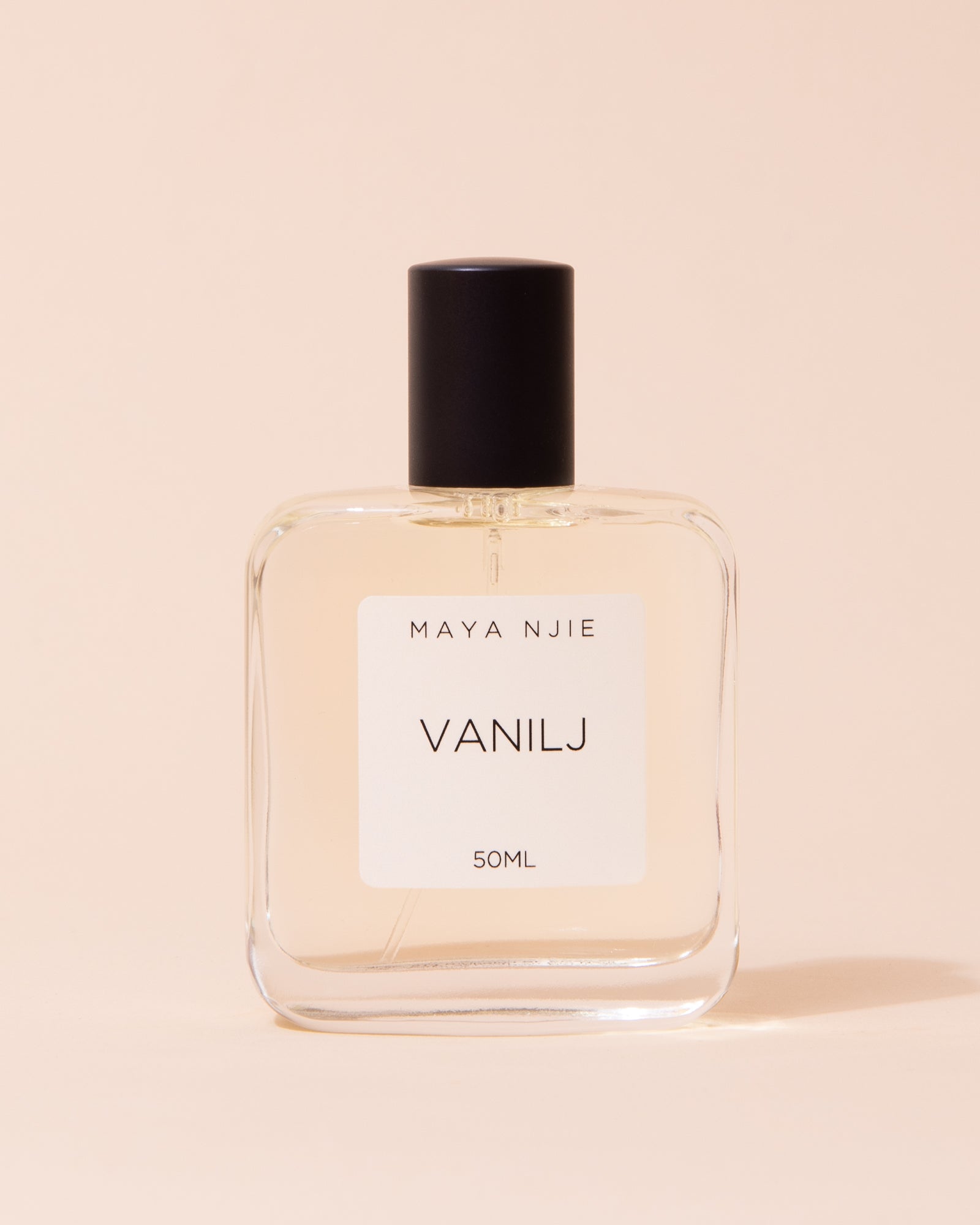 Glass perfume bottle of Maya Njie Vanilj fragrance
