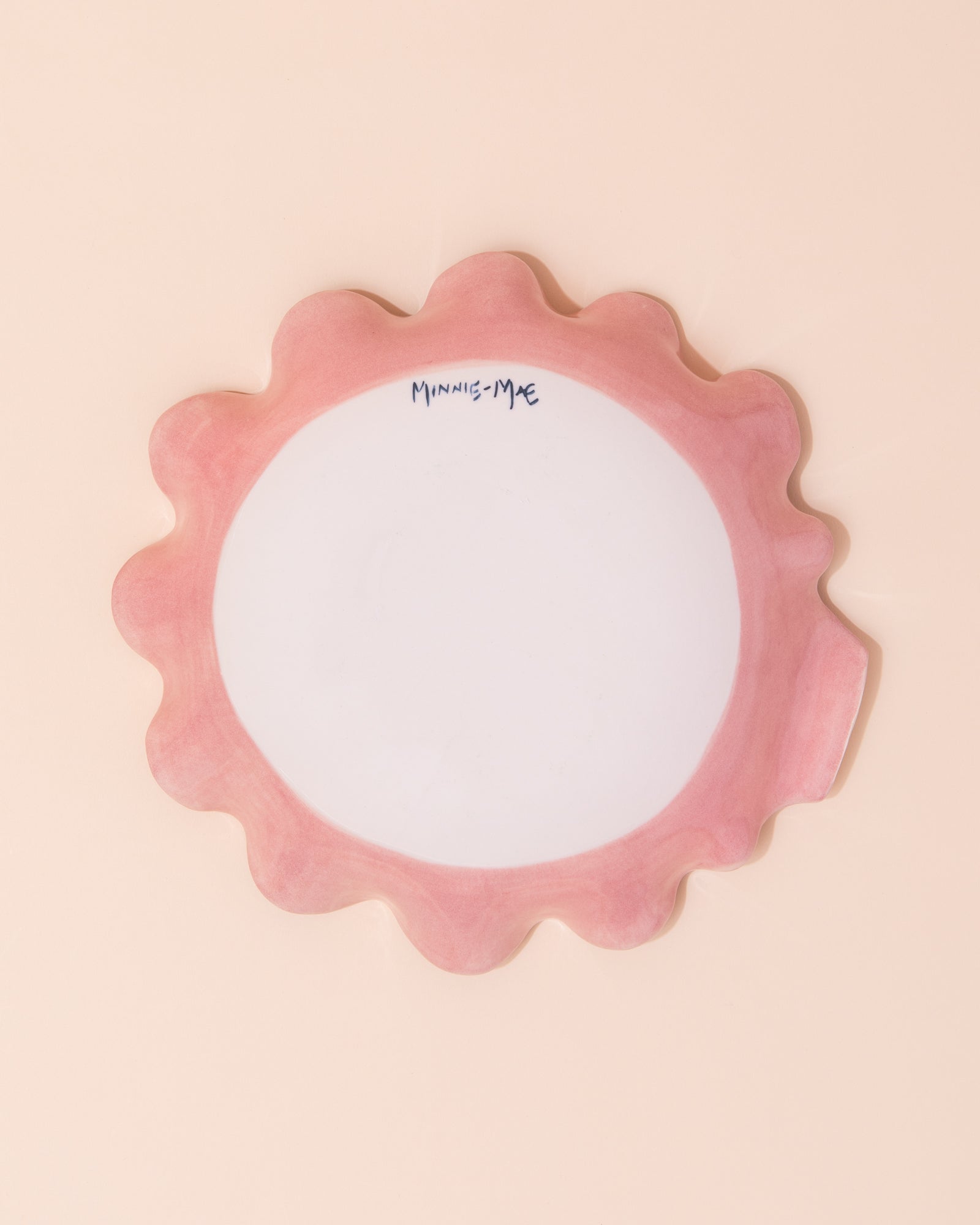 Pink and white ceramic radicchio serving plate