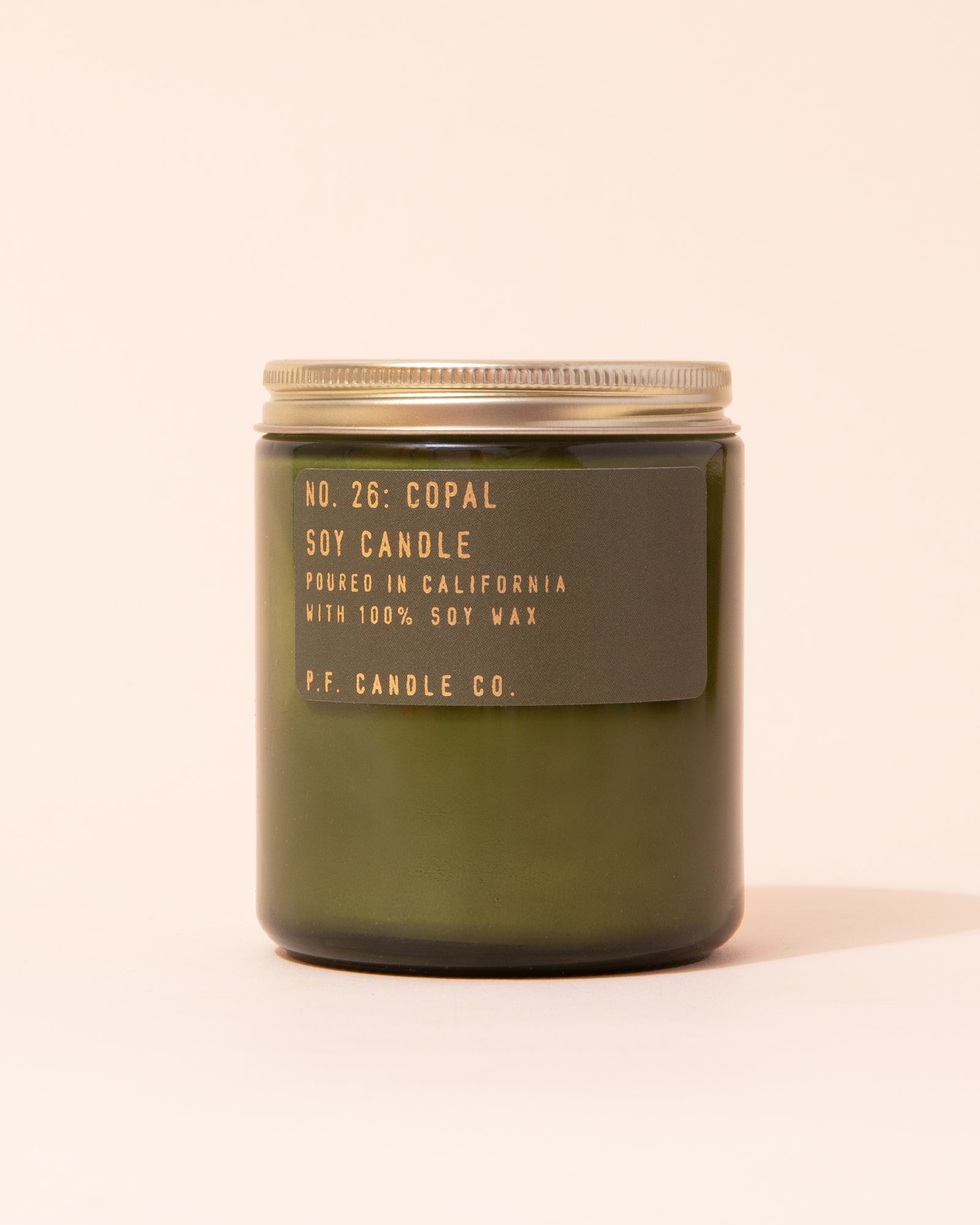 Green Copal candle in a glass jar by P.F Candle