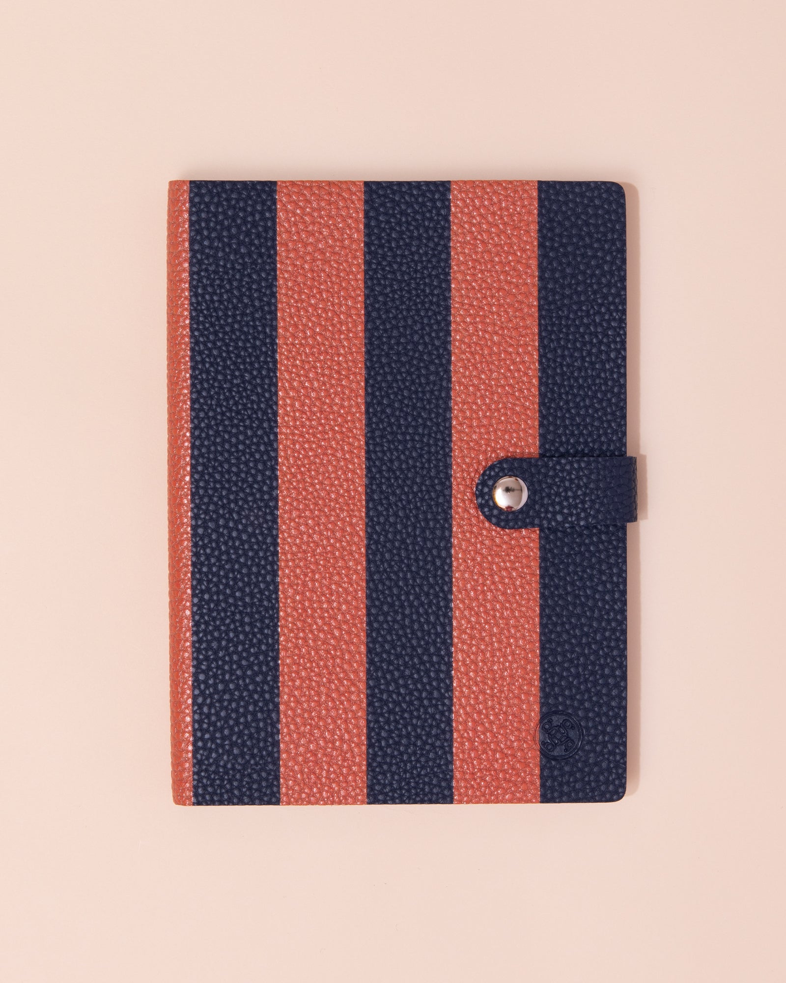 Orange and blue stripe notebook