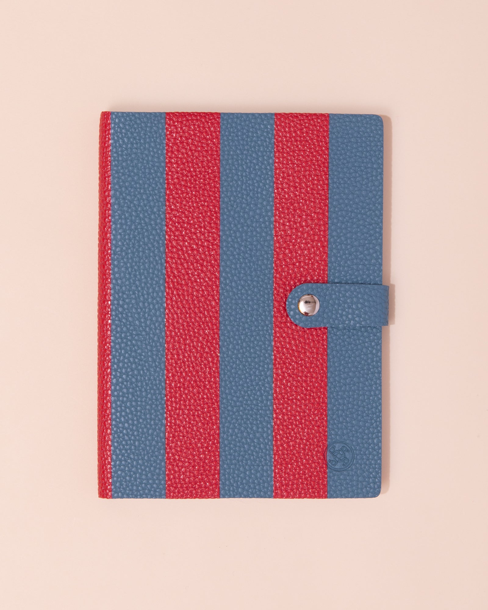 Red and blue stripe notebook