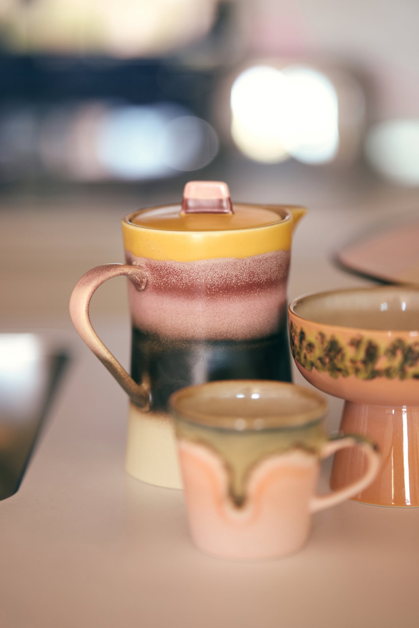 HKLIVING 70s Ceramics Sunset Teapot