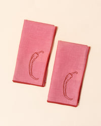 Embroidered Linen Napkin | Chilli