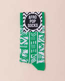Afropop Socks | Bogolan Green