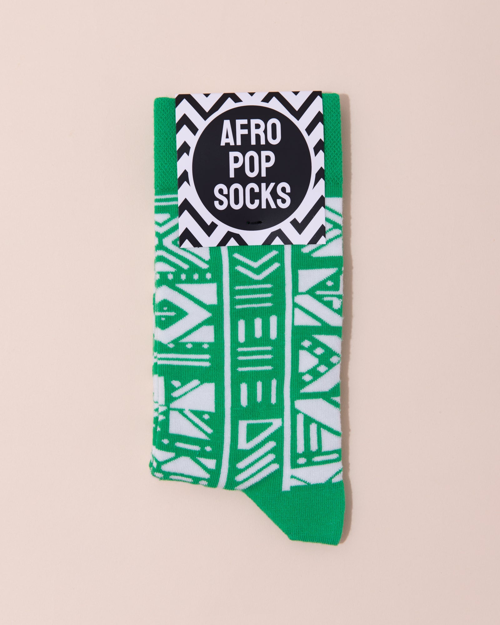 Afropop Socks | Bogolan Green