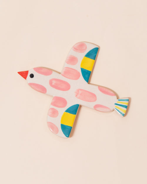 Ceramic Bird Wall Hanging | Pink