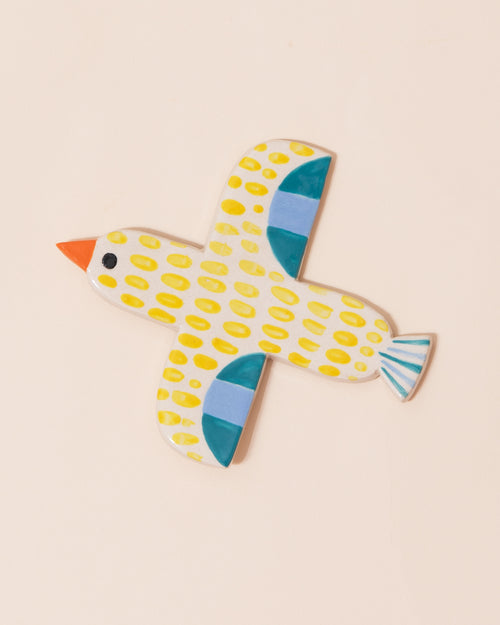 Ceramic Bird Wall Hanging | Yellow