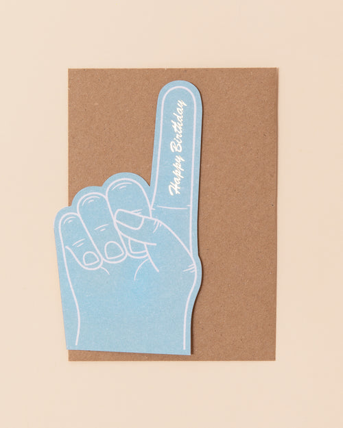 Happy Birthday Foam Finger Greetings Card
