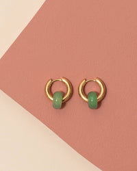 A Weathered Penny Gold Mint Agate Hoops