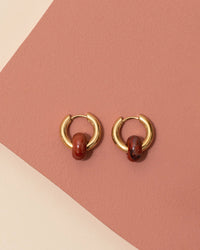 A Weathered Penny Red Jasper Agate Hoops