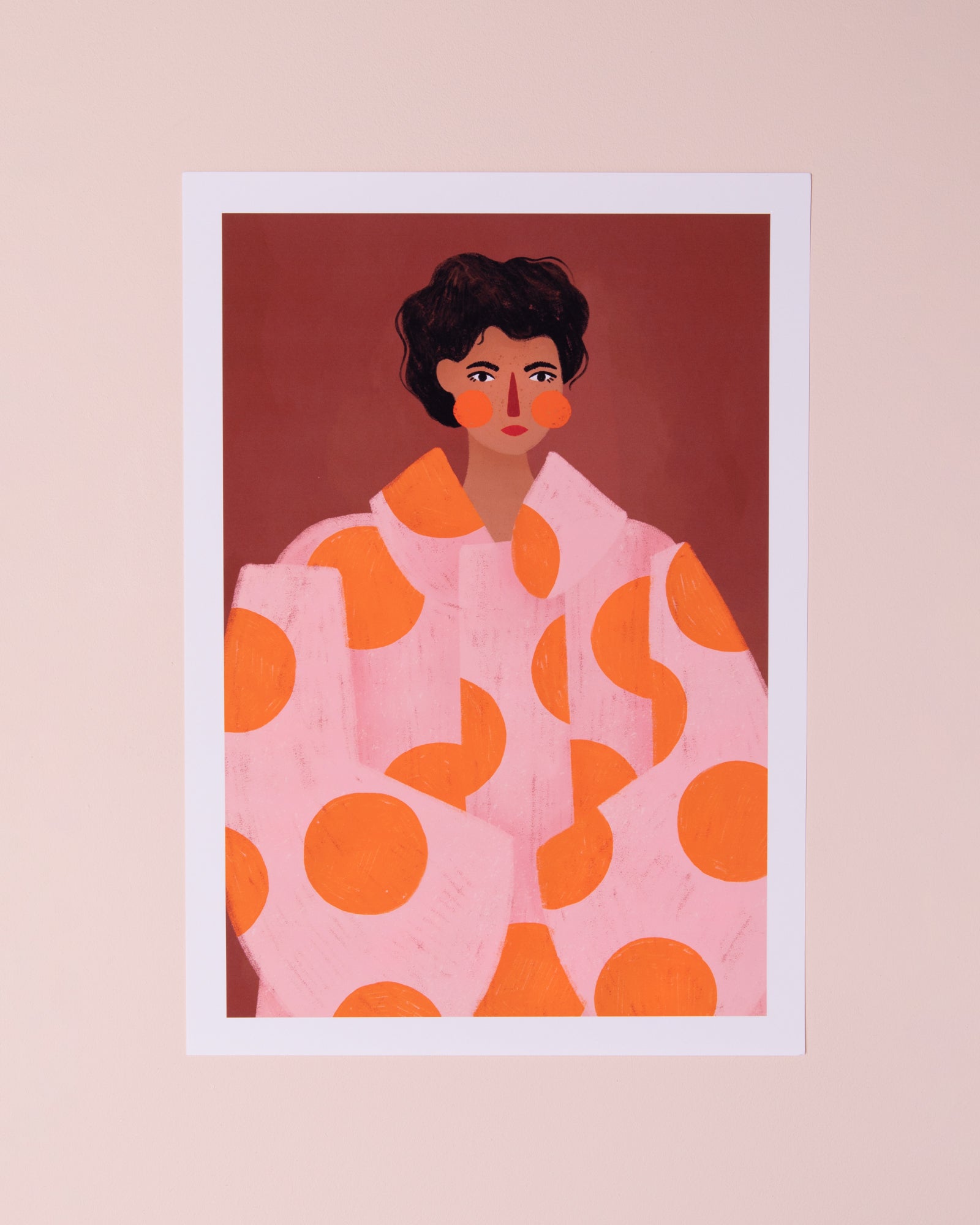 The Woman With The Orange Dots Print