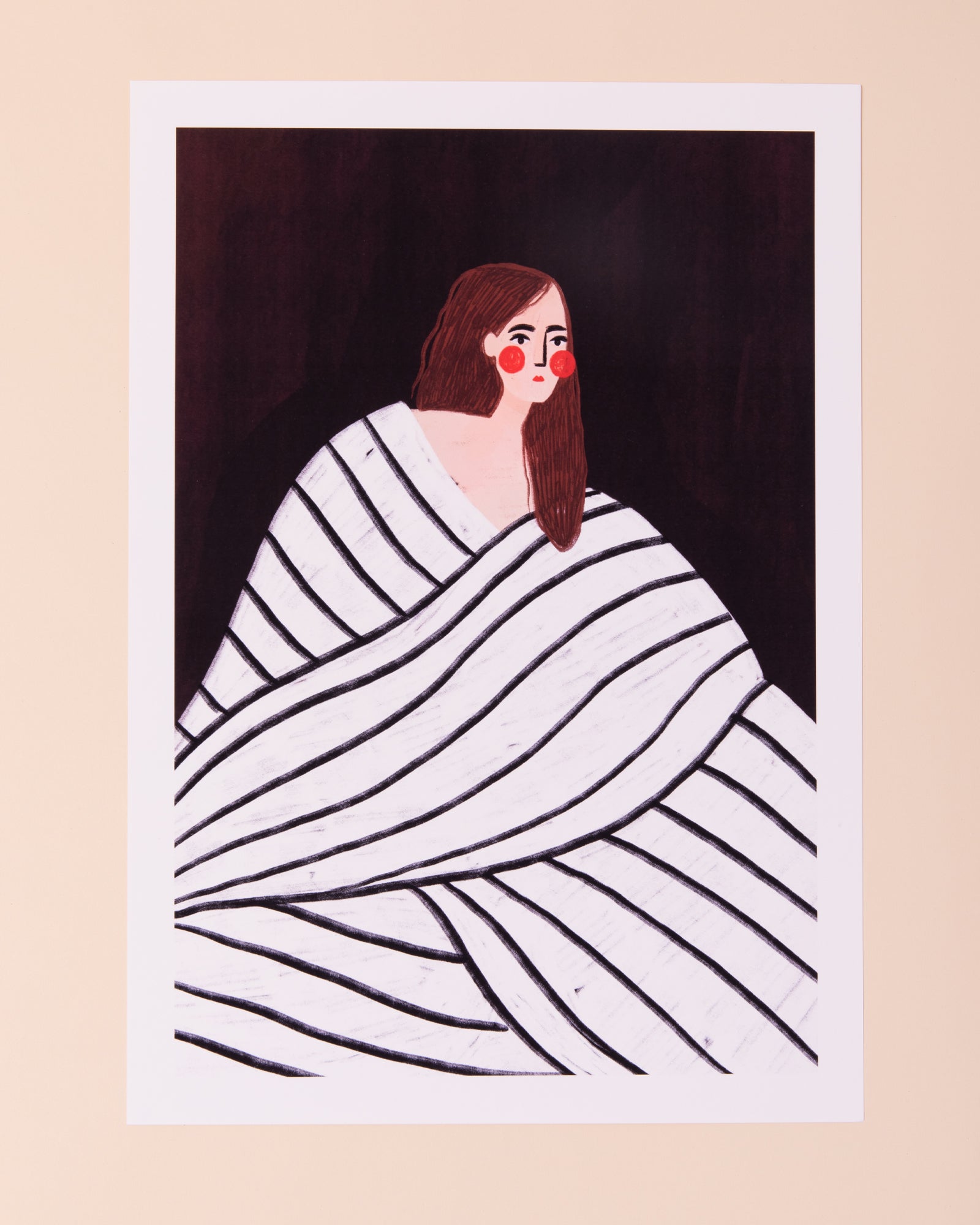 The Woman With The Black And White Stripes Print