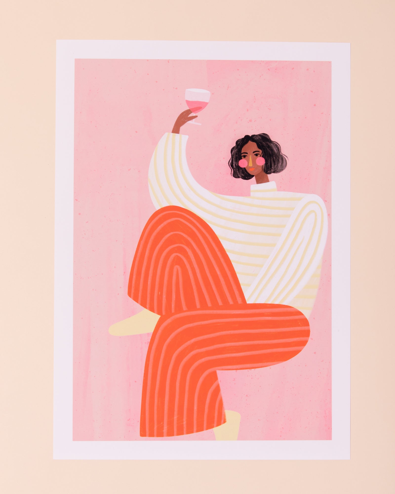 The Woman With The Glass Of Wine Print