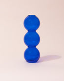 Blue bubble shaped glass vase