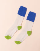 Lambswool Lounge Socks | Green + Blue