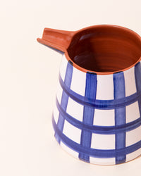 Casa Cubista Grid Pitcher Jug | Blue