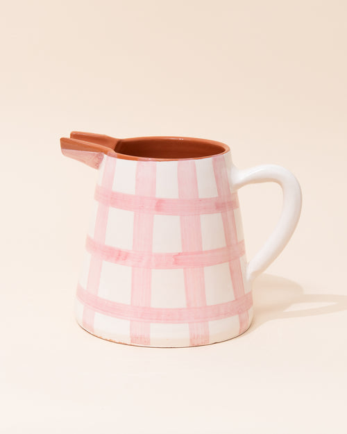 Casa Cubista Grid Pitcher Jug | Pink