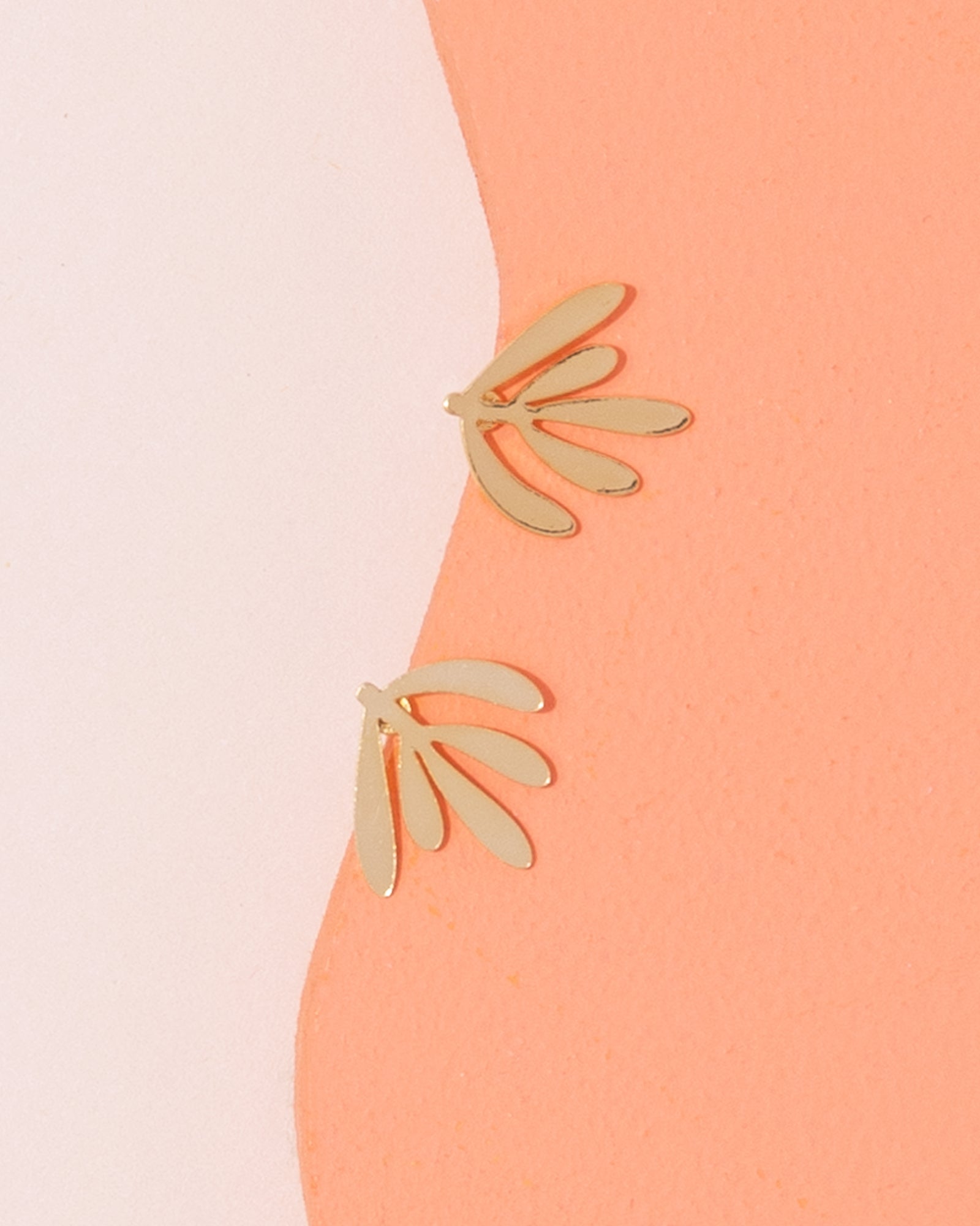 Copper Bee Botanical Stud Earrings