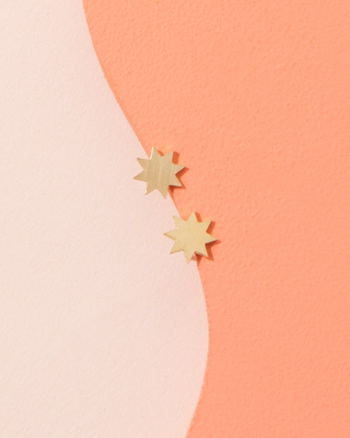 Copper Bee Sun Stud Earrings