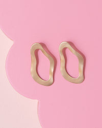 Custom Made gold coloured brass wavy drop earrings