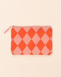 Stripe Pouch | Red + Pink Harlequin