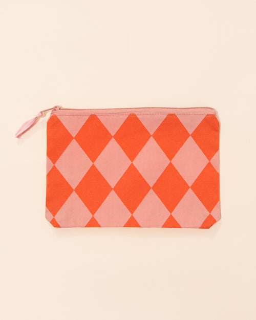 Stripe Pouch | Red + Pink Harlequin