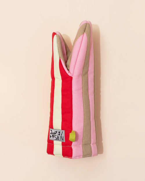 Dusen Dusen Quilted Oven Mitt | Ladybug Stripe