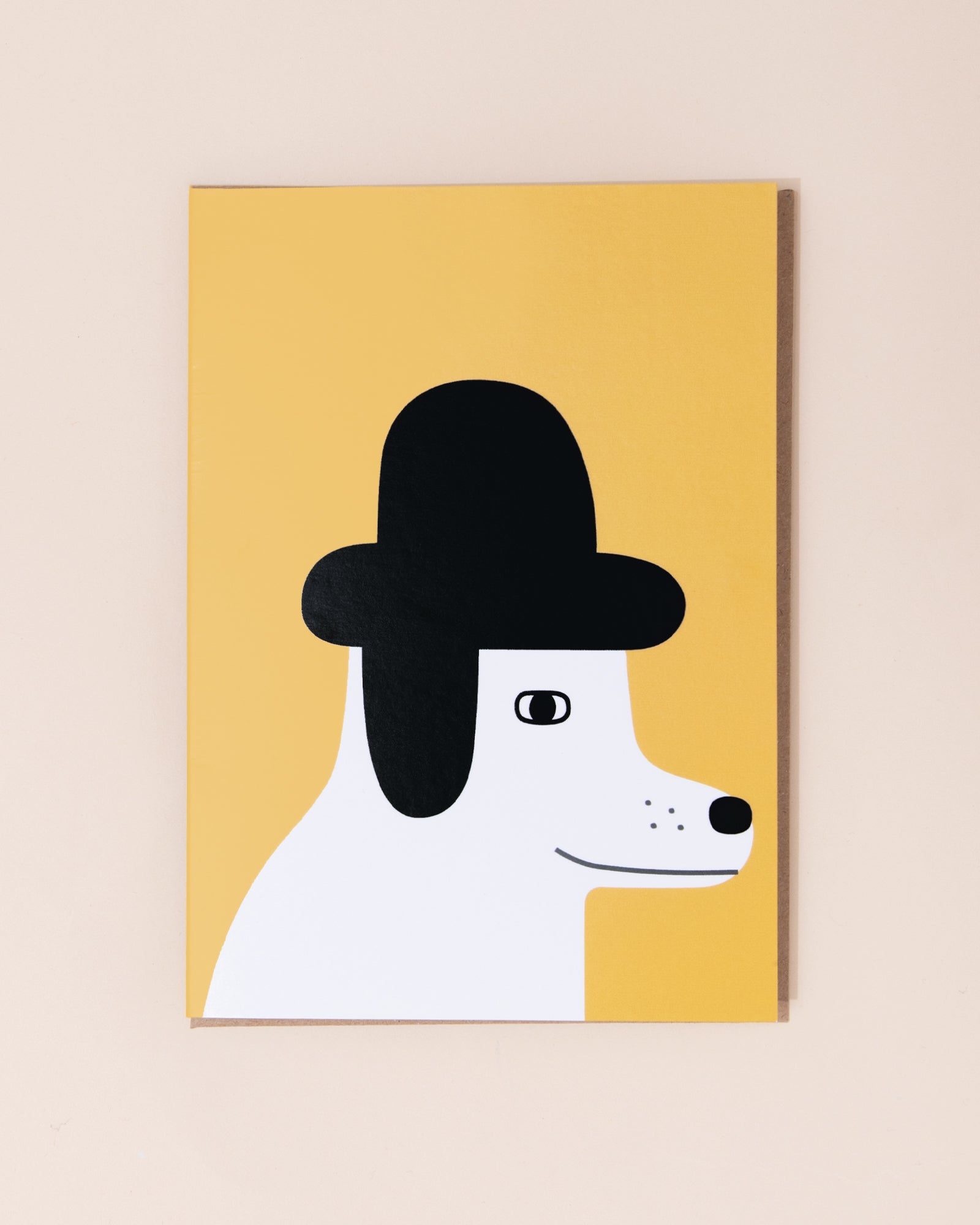 Dog In Hat Greetings Card