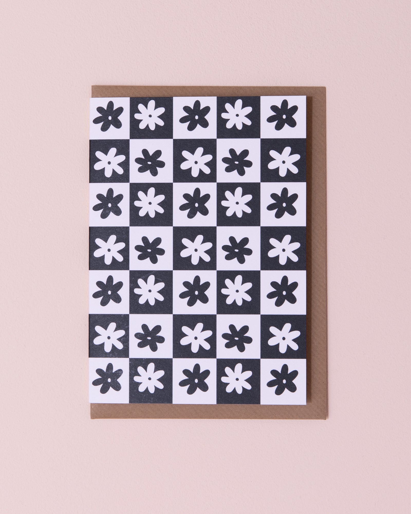 Black + White Flowers Greeting Card