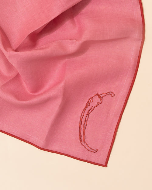 Embroidered Linen Napkin | Chilli