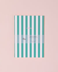 Green and white stripe notebook 
