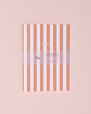 Orange and white stripe notebook 