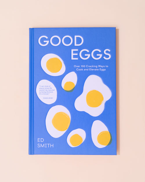 Blue, white and yellow egg recipe book 