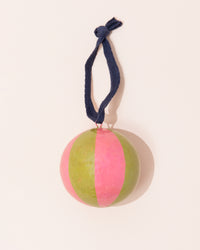 Christmas Bauble | Pink + Green Stripe