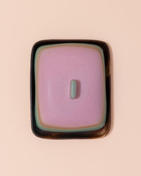 Purple, turquoise and black ceramic butter dish by HKLIVING