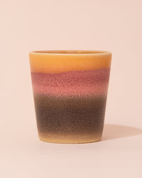 Pink, yellow and black ceramic coffee cup by HKLIVING