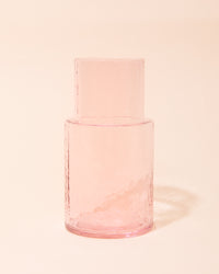 Pink textured glass carafe by HKLIVING
