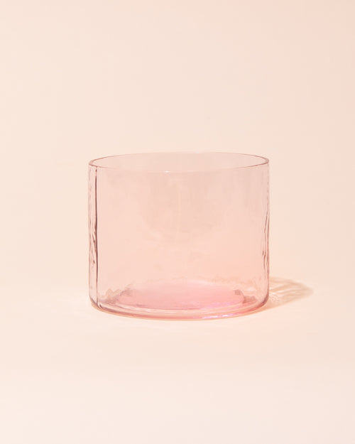 Pink textured drinking glass by HKLIVING