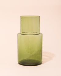 Green textured glass carafe by HKLIVING