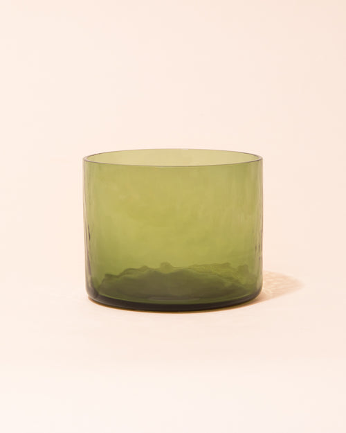 Green textured drinking glass by HKLIVING
