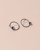 Jennifer Nicolson Black Circle Dot Earrings